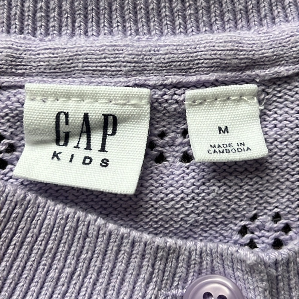 GAP Knit Girl Cardigan Purple Size 8 Medium - Picture 6 of 14